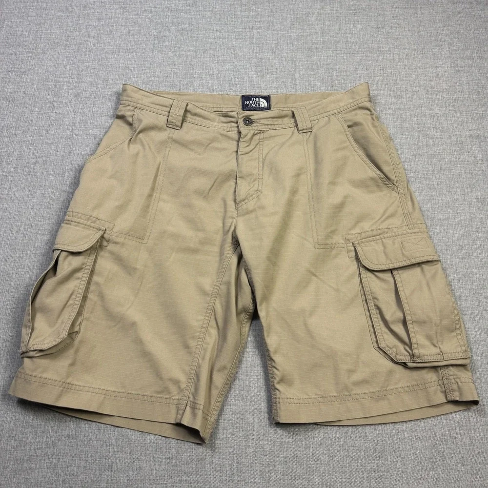The North Face Ripstop Cargo Easy Shorts Mens 34 Beige Cotton Polyester